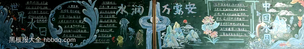 世界水日粉笔画5张-第4张