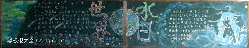 世界水日粉笔画5张-第5张