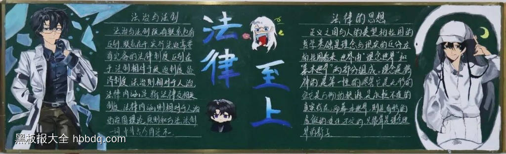知法守法，弘扬法律主题黑板报-第1张