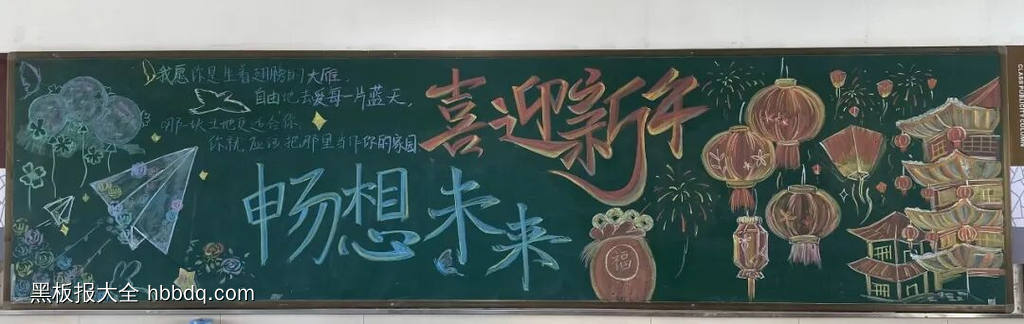 喜迎新年，畅想未来主题黑板报-第2张
