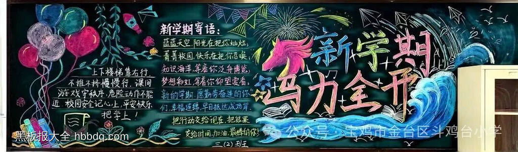 新学期，马力全开主题黑板报简单又好看3张-第3张
