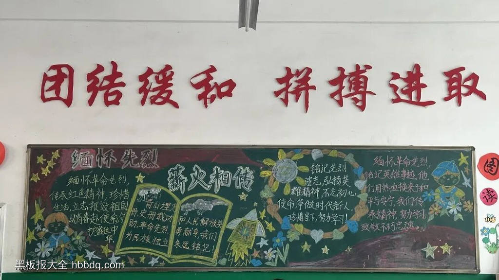 革命精神，薪火相传主题黑板报-第1张