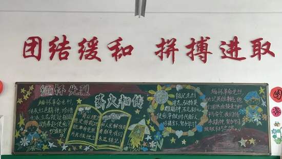革命精神，薪火相传主题黑板报