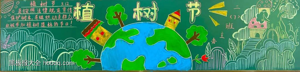 爱绿色，护地球主题黑板报-第2张