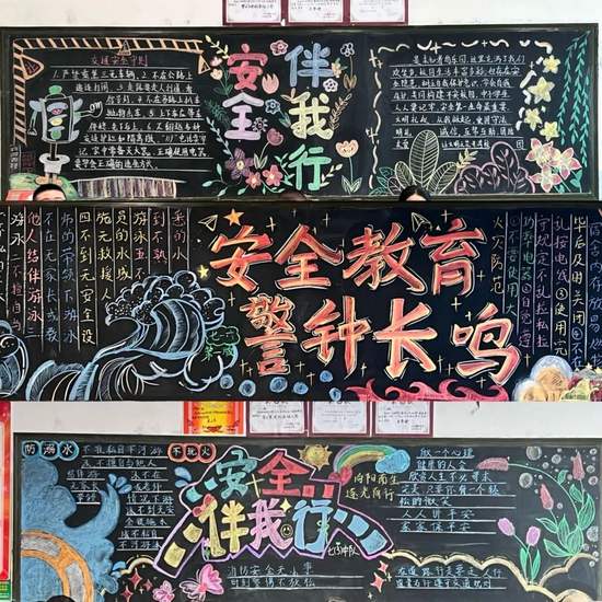 推荐张安全伴我行主题黑板报