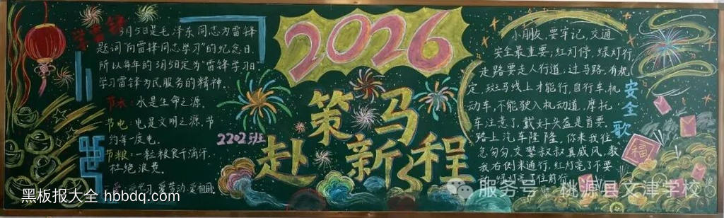 岁有新芽，向新而行主题黑板报-第3张