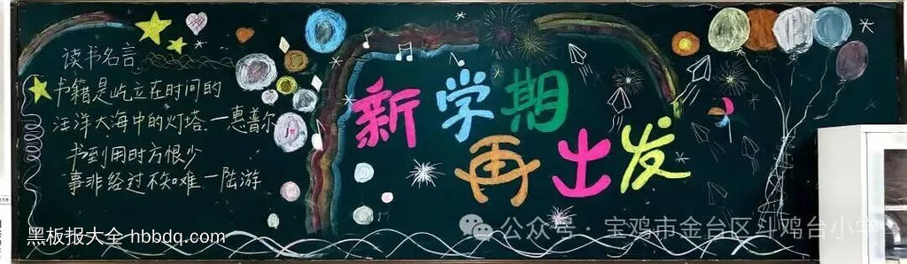 新学期，马力全开主题黑板报简单又好看3张-第1张