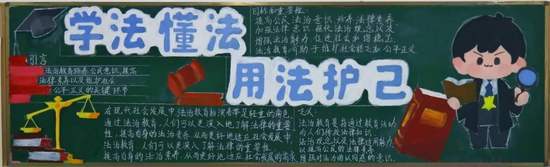 学法懂法,用法护己主题黑板报