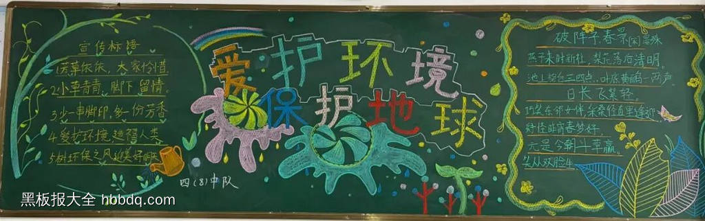 爱护环境，保护地球主题黑板报-第1张