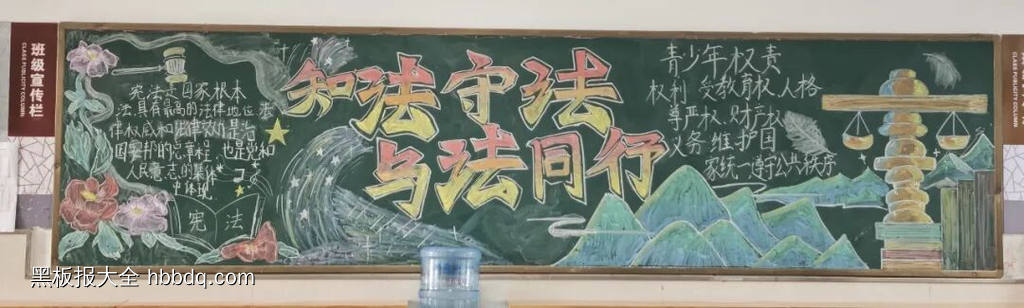 知法守法，与法同行主题黑板报简单又好看1张-第2张