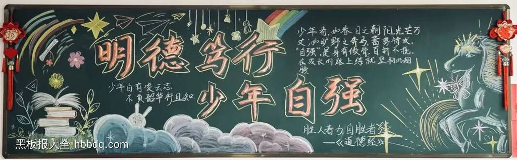 阳光自强主题黑板报-第2张