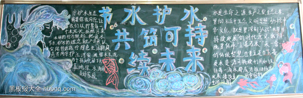 保护水资源，节水护水主题黑板报-第4张