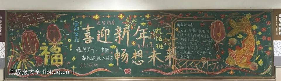 喜迎新年，畅想未来主题黑板报-第3张