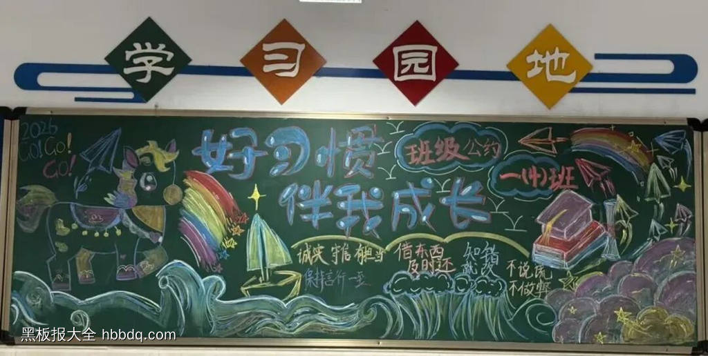 好习惯，伴我成长主题黑板报精选1张-第1张