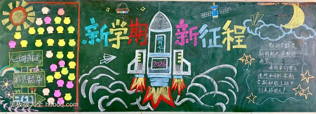 共赴新征程主题黑板报-第5张