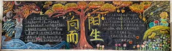心向阳光，健康成长主题黑板报