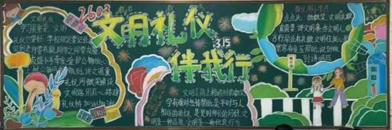文明礼仪伴我行主题黑板报漂亮2张