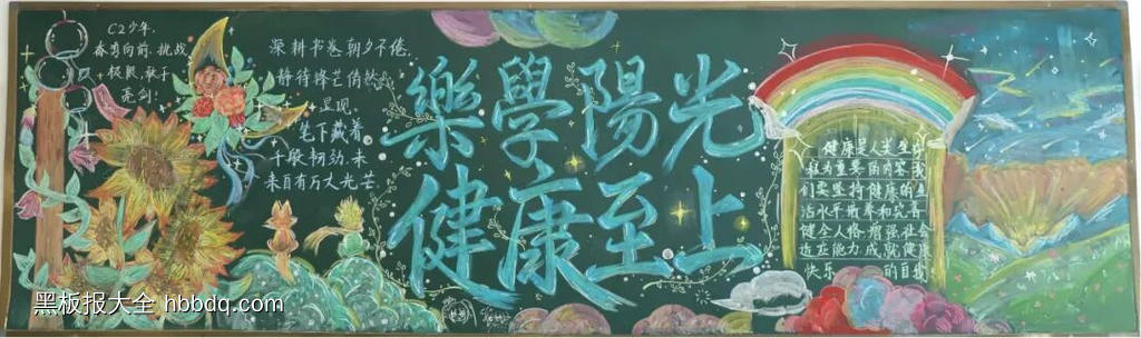 乐学阳光，健康成长主题黑板报-第2张