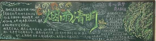 烟雨清明主题黑板报漂亮4张