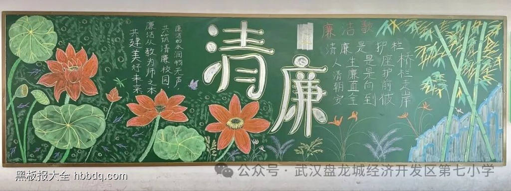 守清廉，树新风主题黑板报-第4张