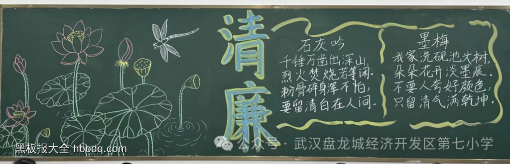 守清廉，树新风主题黑板报-第2张
