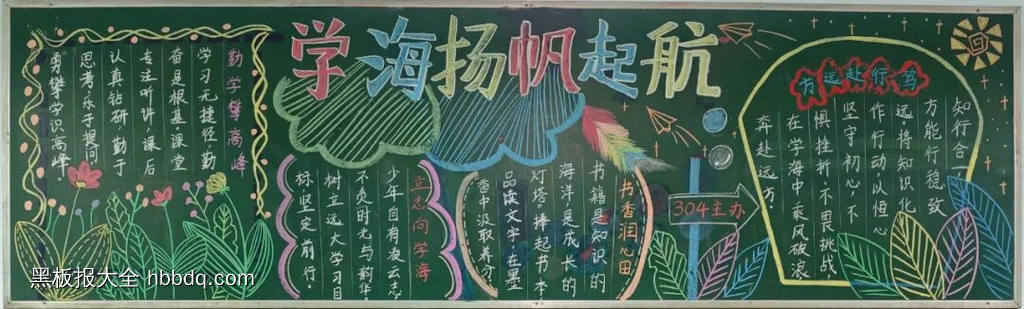 学无止境主题黑板报-第1张