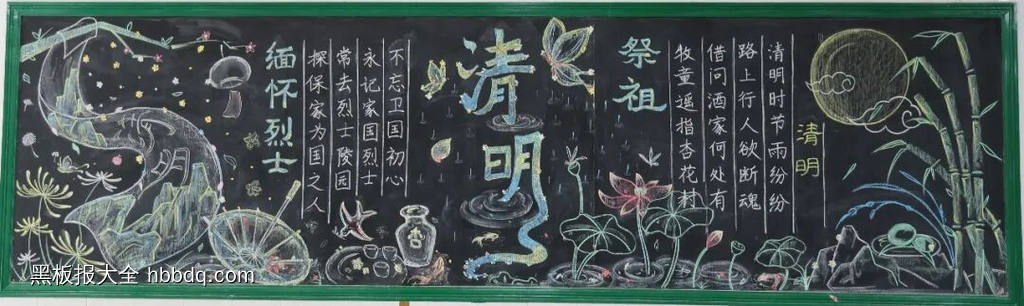 漂亮5张清明节主题黑板报-第3张