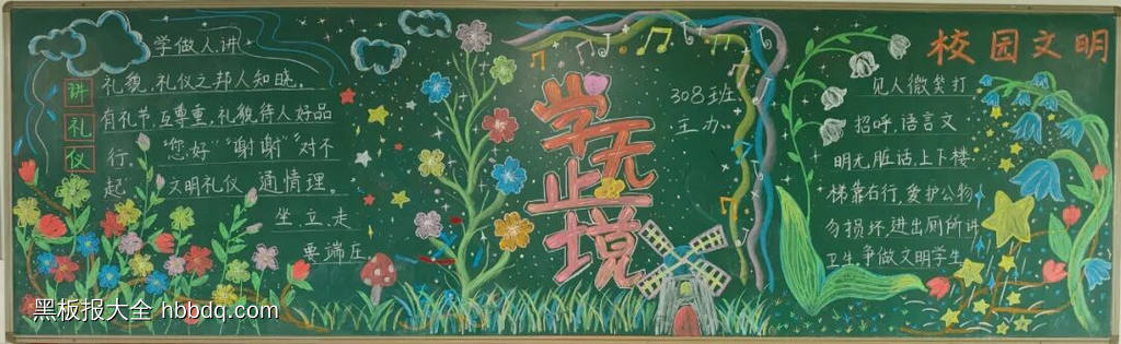 学无止境主题黑板报-第2张