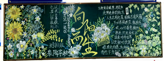 向阳而生，拒绝阴霾主题黑板报