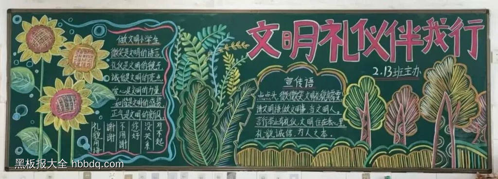 讲文明懂礼貌主题黑板报-第2张