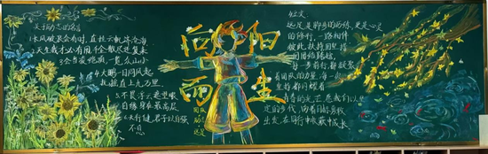 向阳而生，携手共进主题黑板报