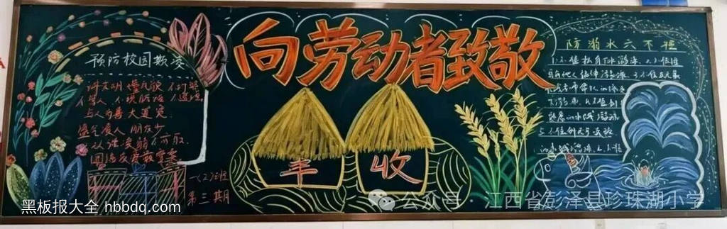 精选3张向劳动者致敬主题黑板报-第2张