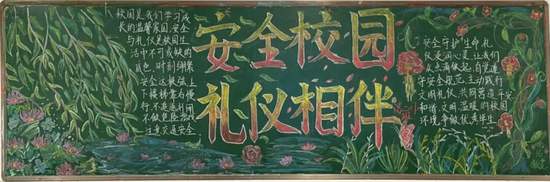 安全校园，礼仪相伴主题黑板报
