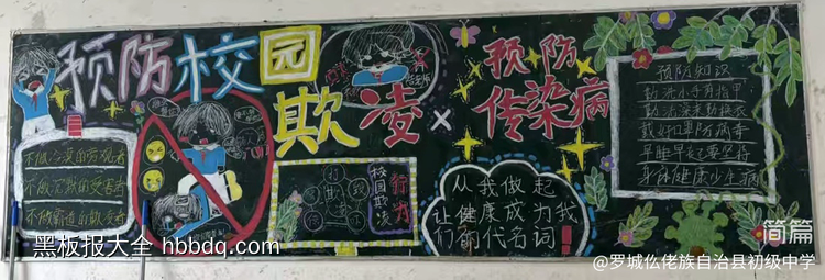 预防校园欺凌主题黑板报简单又好看3张-第3张