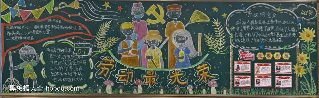 劳动最光荣主题黑板报简单又好看2张-第1张