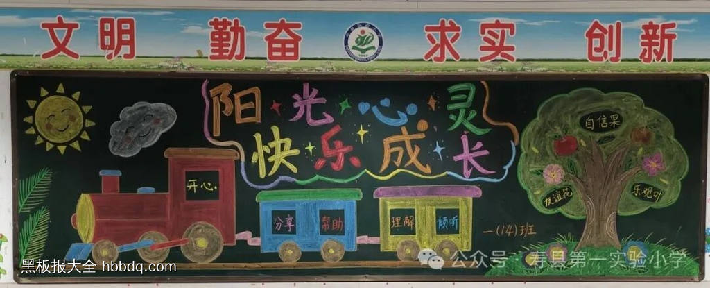向阳而生，健康同行主题黑板报简单又好画4张-第3张
