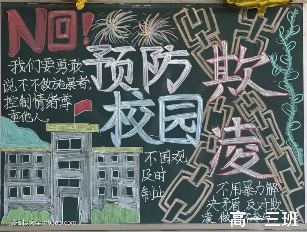 预防校园欺凌主题黑板报简单又好看2张-第2张
