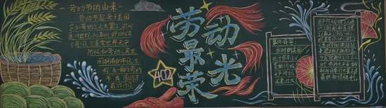 简单又漂亮的“劳动最光荣”主题黑板报
