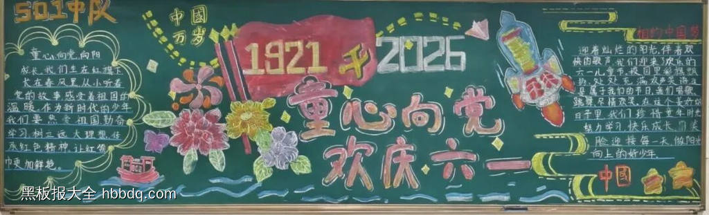 欢度六一主题黑板报-第1张