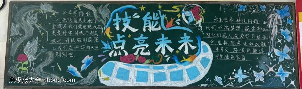 科技点亮未来主题黑板报-第1张