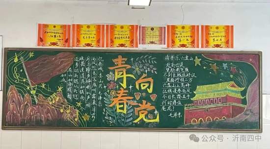青春向党主题黑板报