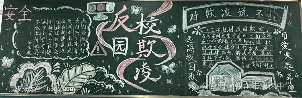 预防校园霸陵主题黑板报-第2张
