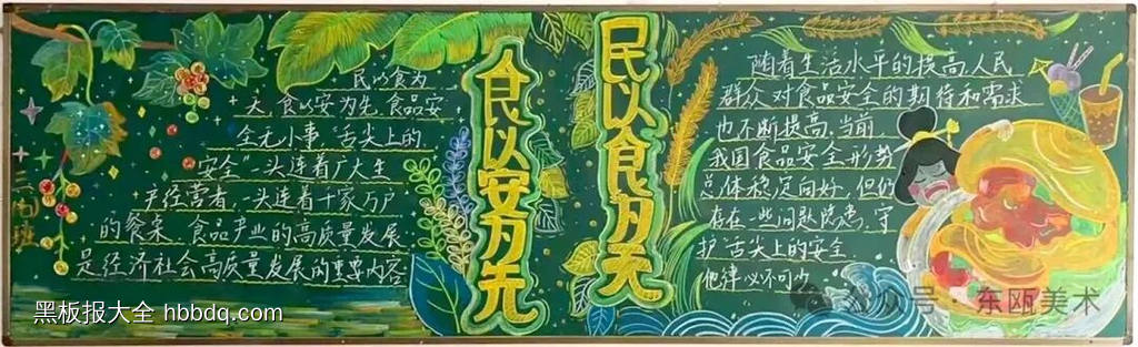 民以食为天，食以安为先主题黑板报简单又好看3张-第2张