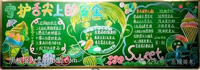 守护舌尖上的安全主题黑板报-第1张
