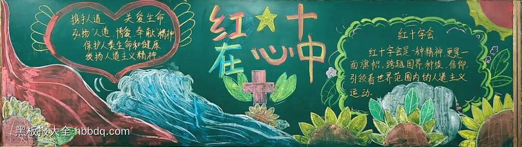红十字在心中主题黑板报-第2张
