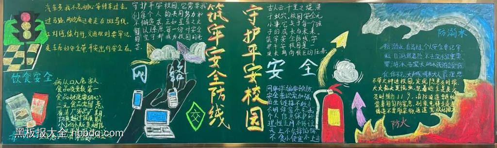 牢筑安全防线主题黑板报-第2张