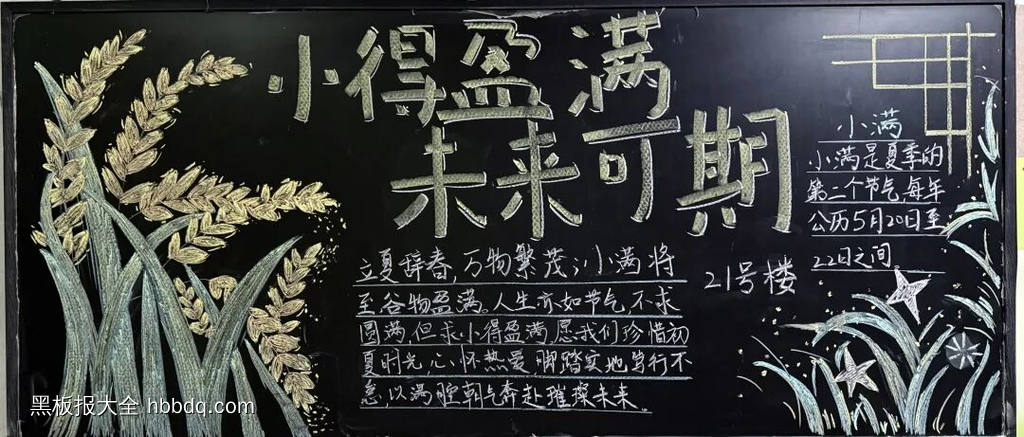 小满，未来可期主题黑板报-第2张