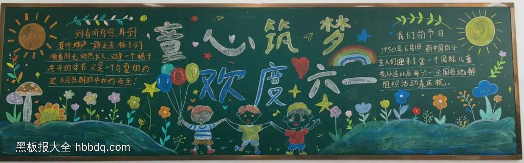 快乐童年，欢庆六一主题黑板报-第3张