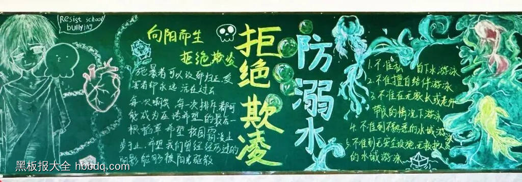 珍爱生命，拒绝欺凌主题黑板报-第3张