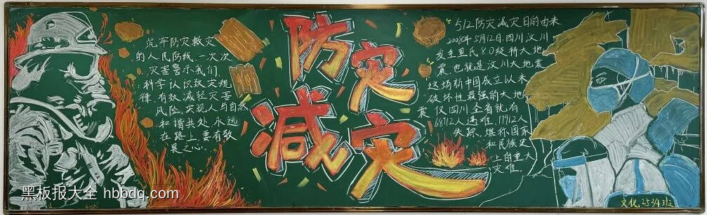 精选2张“防震减灾主题黑板报-第2张